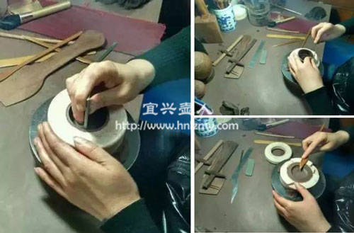 半手工壺的壺蓋制作過程